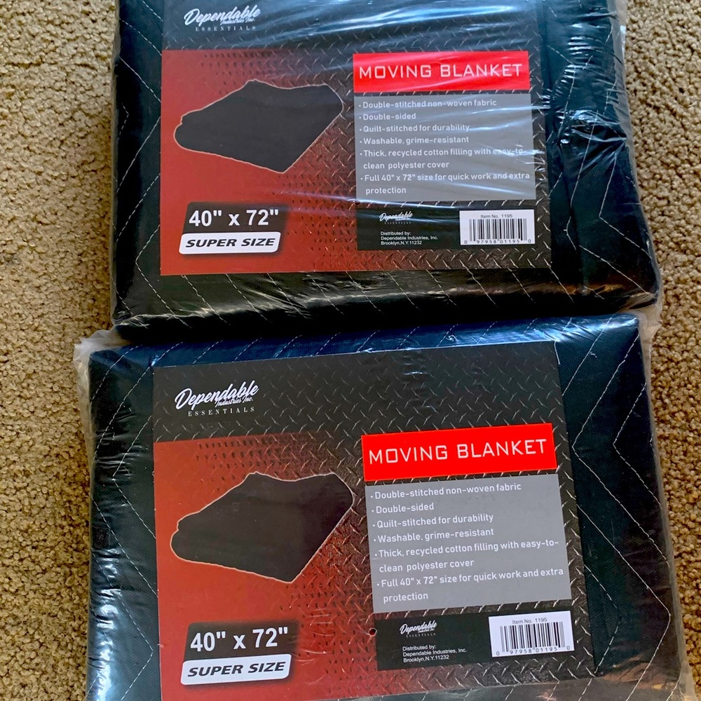 Dependable Moving Blankets 40x72”